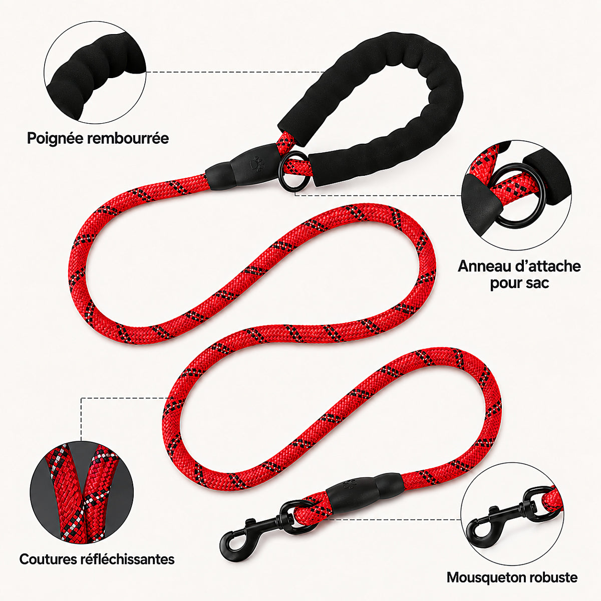 Laisse corde Tracky - info